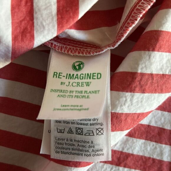 J. Crew Red and White Casual Button Down Shirt size 2 - Picture 5 of 8
